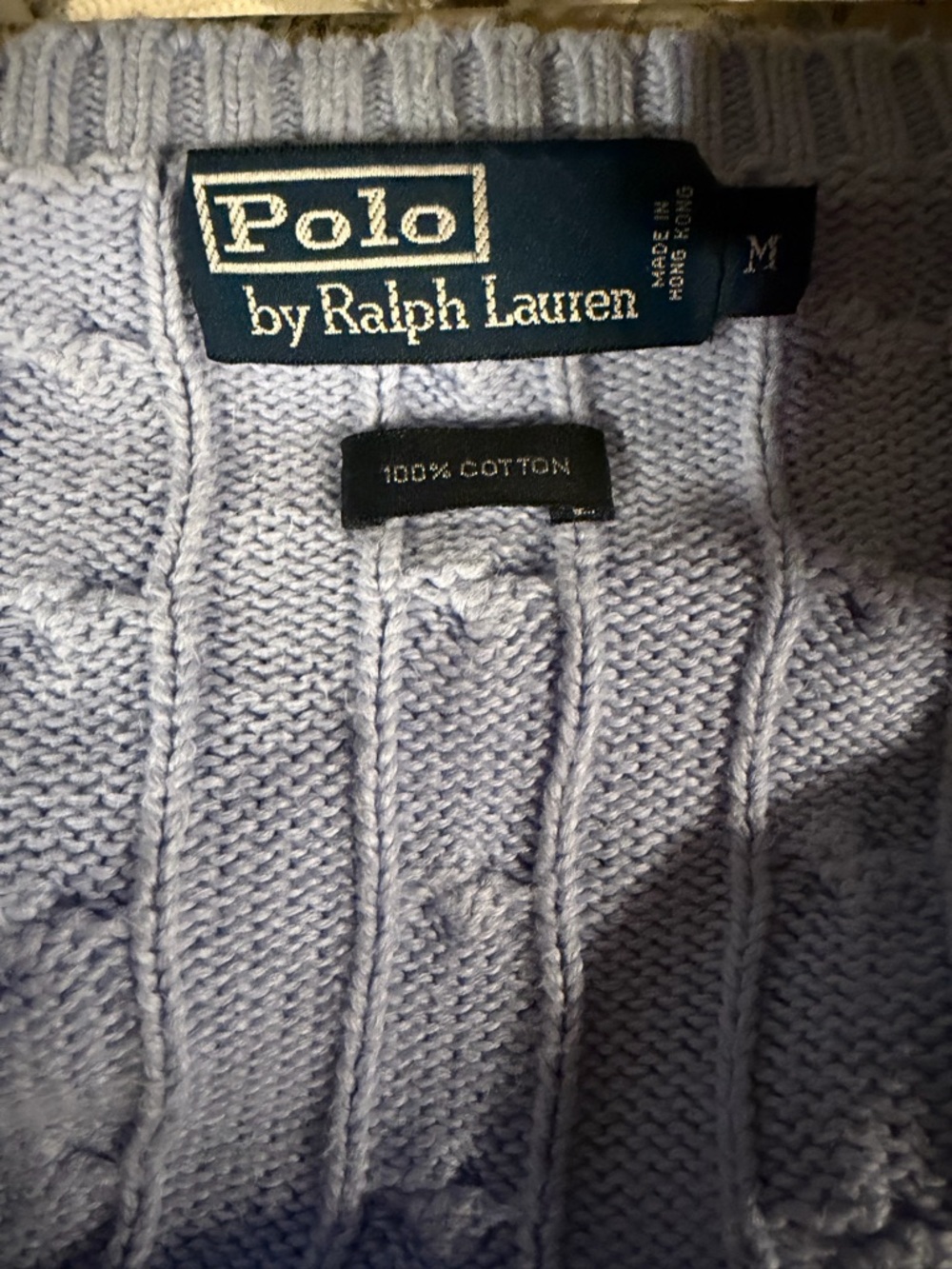 Ralph Lauren Light Blue Cable Knit Crewneck Sweater - Picture 3 of 4